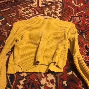 Yellow knitted hoodie